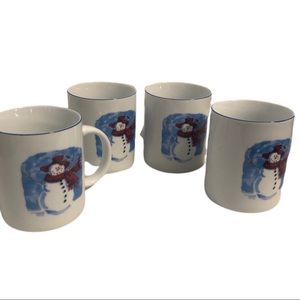 Holiday by now designs. Set of Four SnowMan Mugs